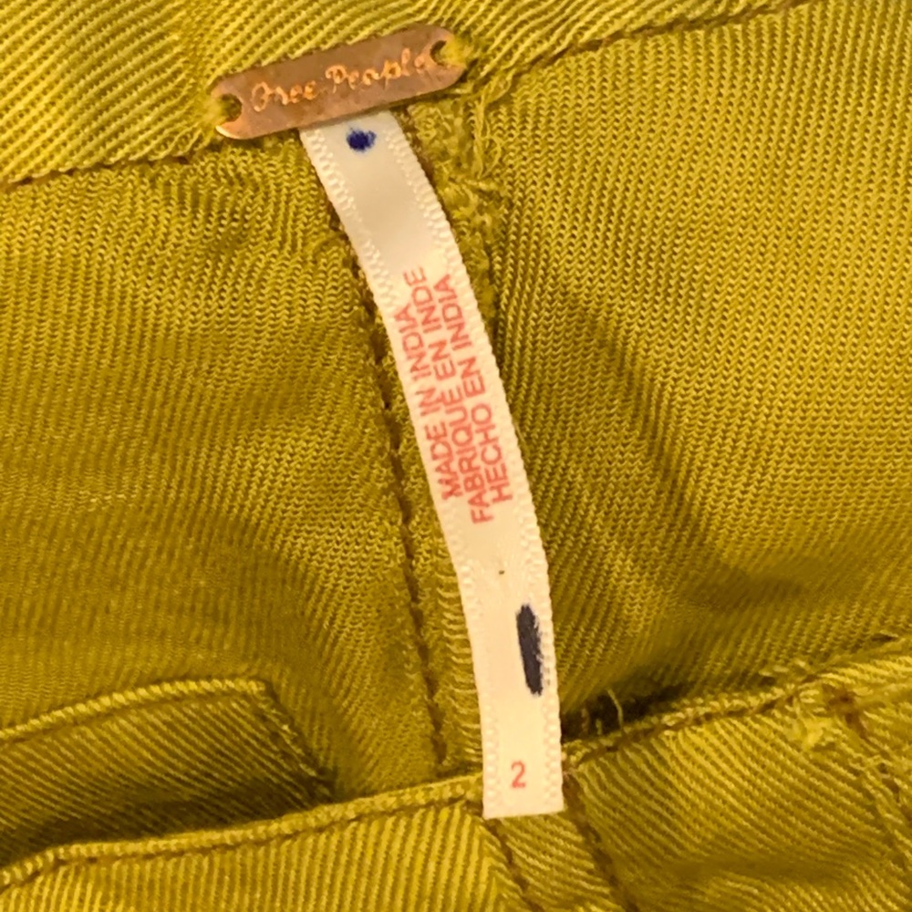NWOT Free People Wind Up Utility Straight Leg Pants Button Cuff Pockets Gold - Picture 10 of 10